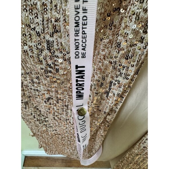 Mac Duggal Size 10 Rose Gold 11279 Sequin Halter Formal Gown Dress Prom Cocktail - Picture 5 of 9